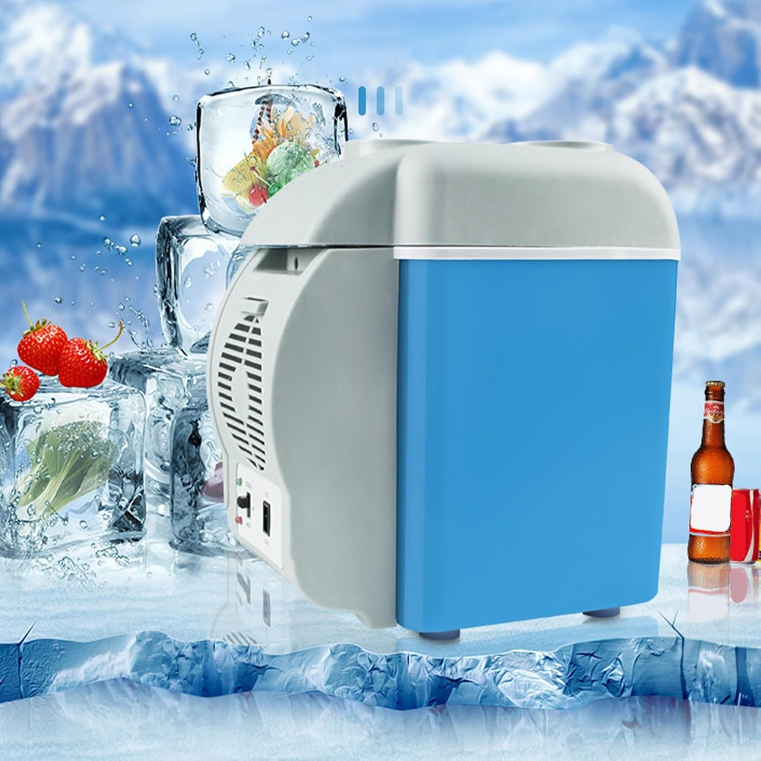 2 in 1 7.5L 12V Car Refrigerator with Coolers and Warmer, Fast Cooling Multifunctional Portable Freezer