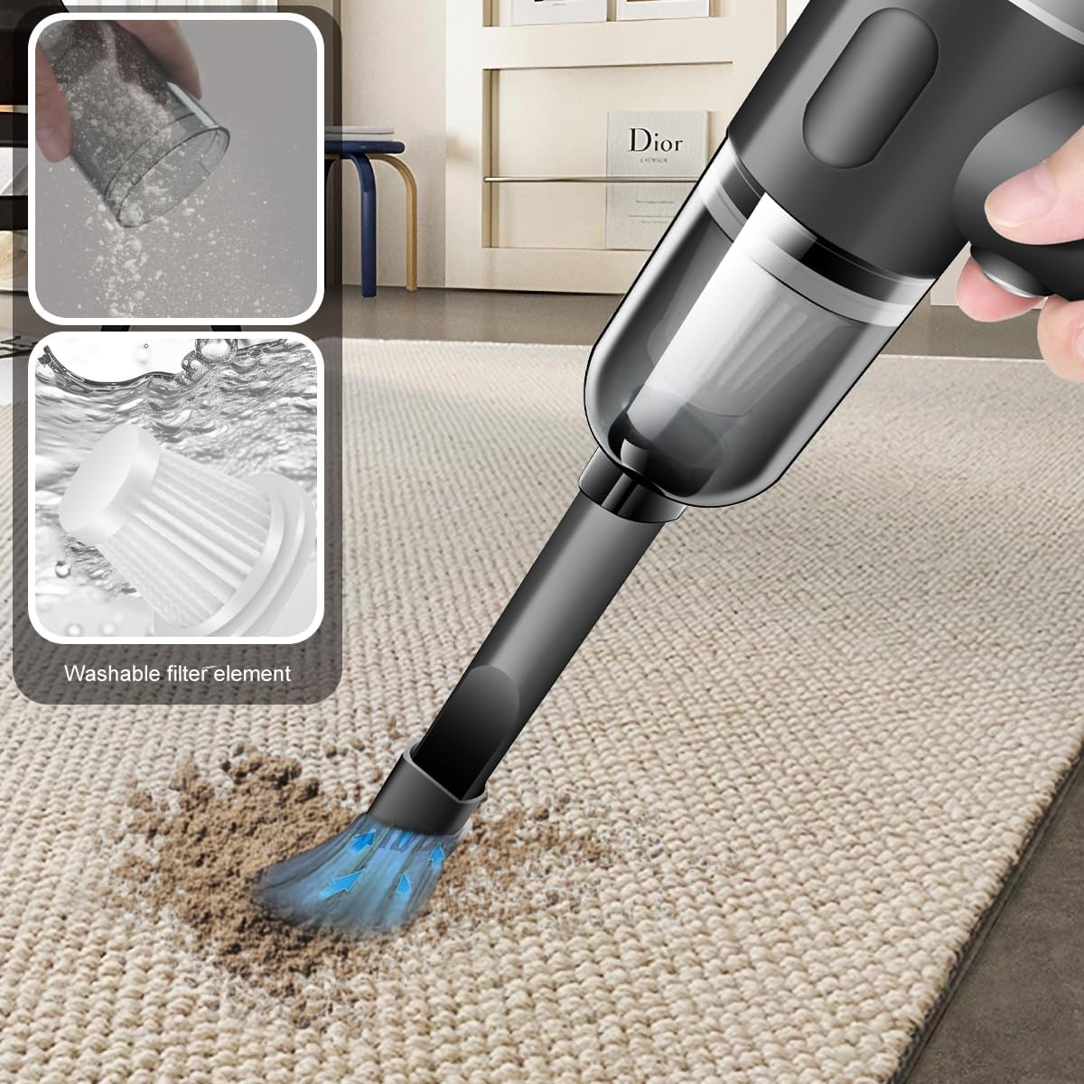 3-in-1 USB Charging Car Vacuum Cleaner: Powerful, Portable, and Convenient
