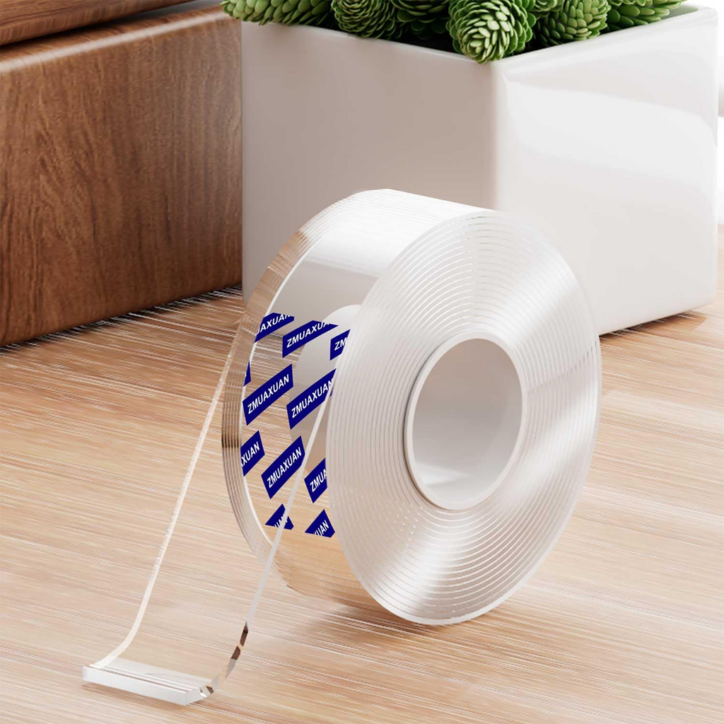 Strong Nano Double Sided Tape Heavy Duty Mounting,Clear Removable Wall Sticky Adhesive Strips,Reusable Thick Gel Grip for Hanging Picture,Poster,Carpet,Photo