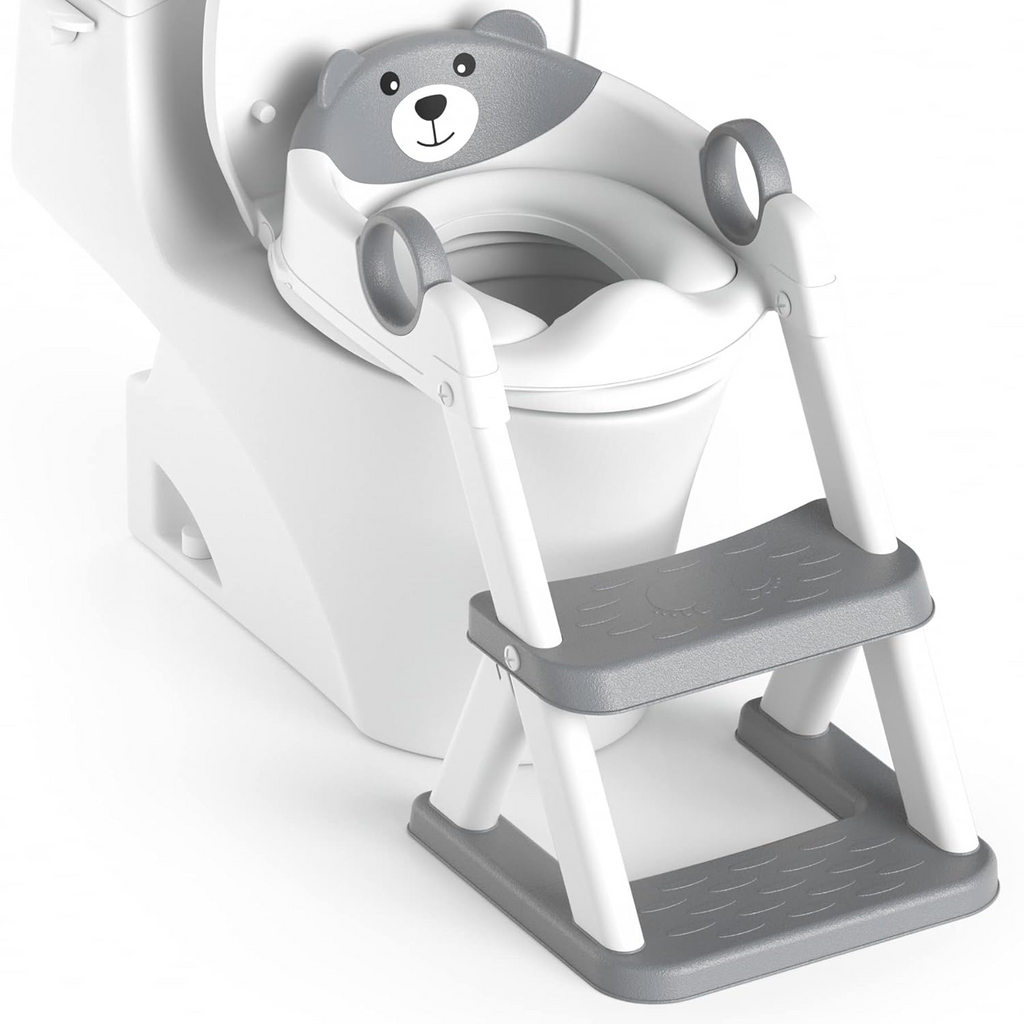 Potty Training Seat, Toddler Toilet Seat for Kids Boys Girls, 2 in1 Potty Training Toilet with Step Stool, 6 Adjustable Height, Splash Guard