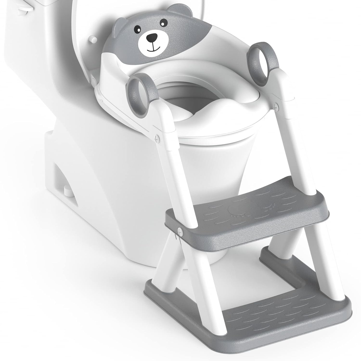 Potty Training Seat, Toddler Toilet Seat for Kids Boys Girls, 2 in1 Potty Training Toilet with Step Stool, 6 Adjustable Height, Splash Guard