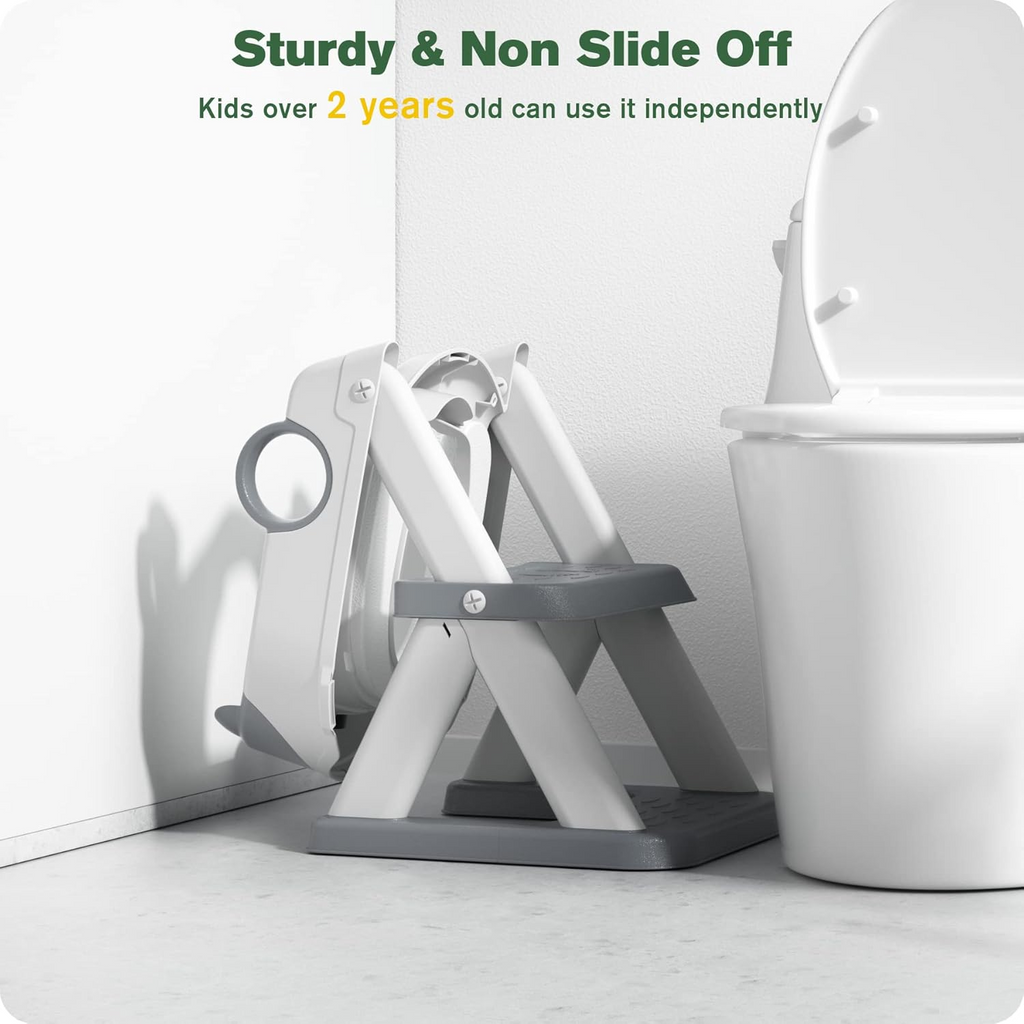 Potty Training Seat, Toddler Toilet Seat for Kids Boys Girls, 2 in1 Potty Training Toilet with Step Stool, 6 Adjustable Height, Splash Guard