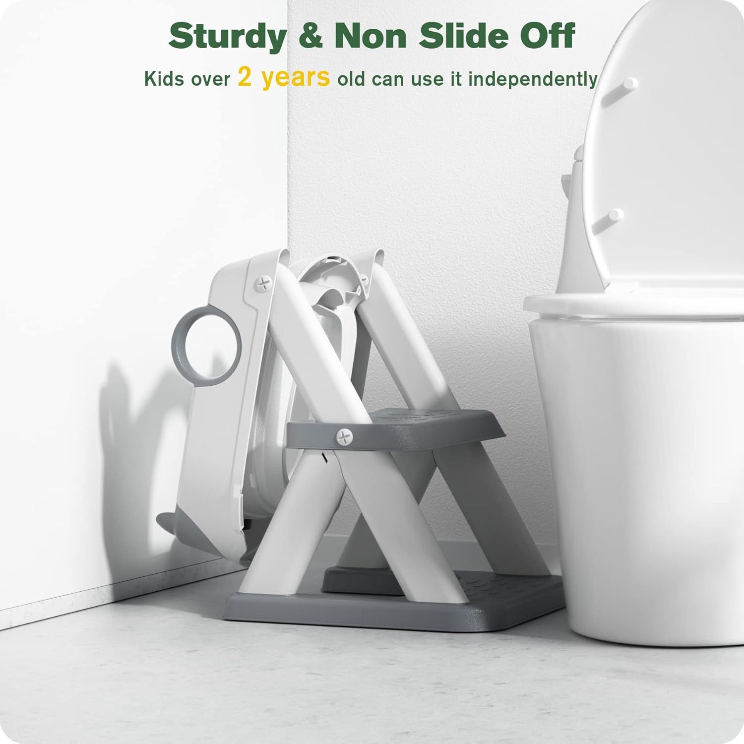 Potty Training Seat, Toddler Toilet Seat for Kids Boys Girls, 2 in1 Potty Training Toilet with Step Stool, 6 Adjustable Height, Splash Guard