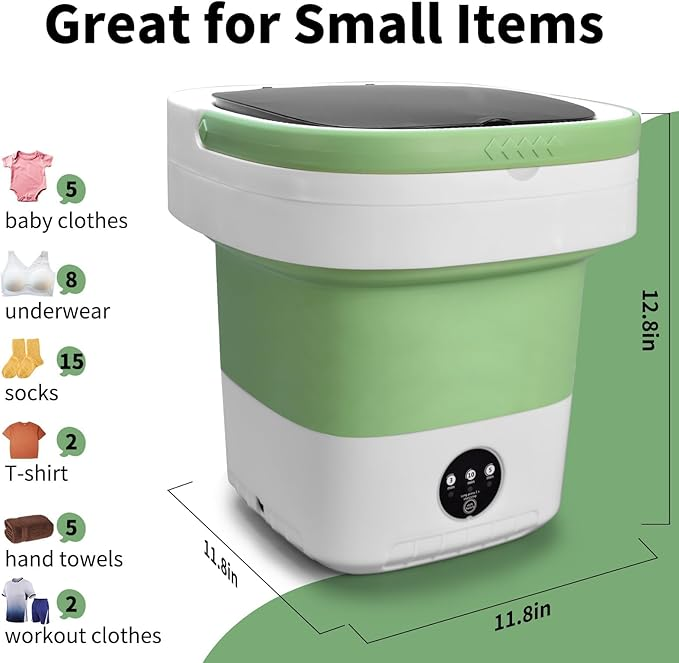 Portable Mini Washing Machine, Upgraded with Spin Basket Laundry Machine, 3 Modes Deep Cleaning for Baby Clothes, Underwear & Socks, Perfect for Apartment, Dorm, Hotel, Travel & Camping