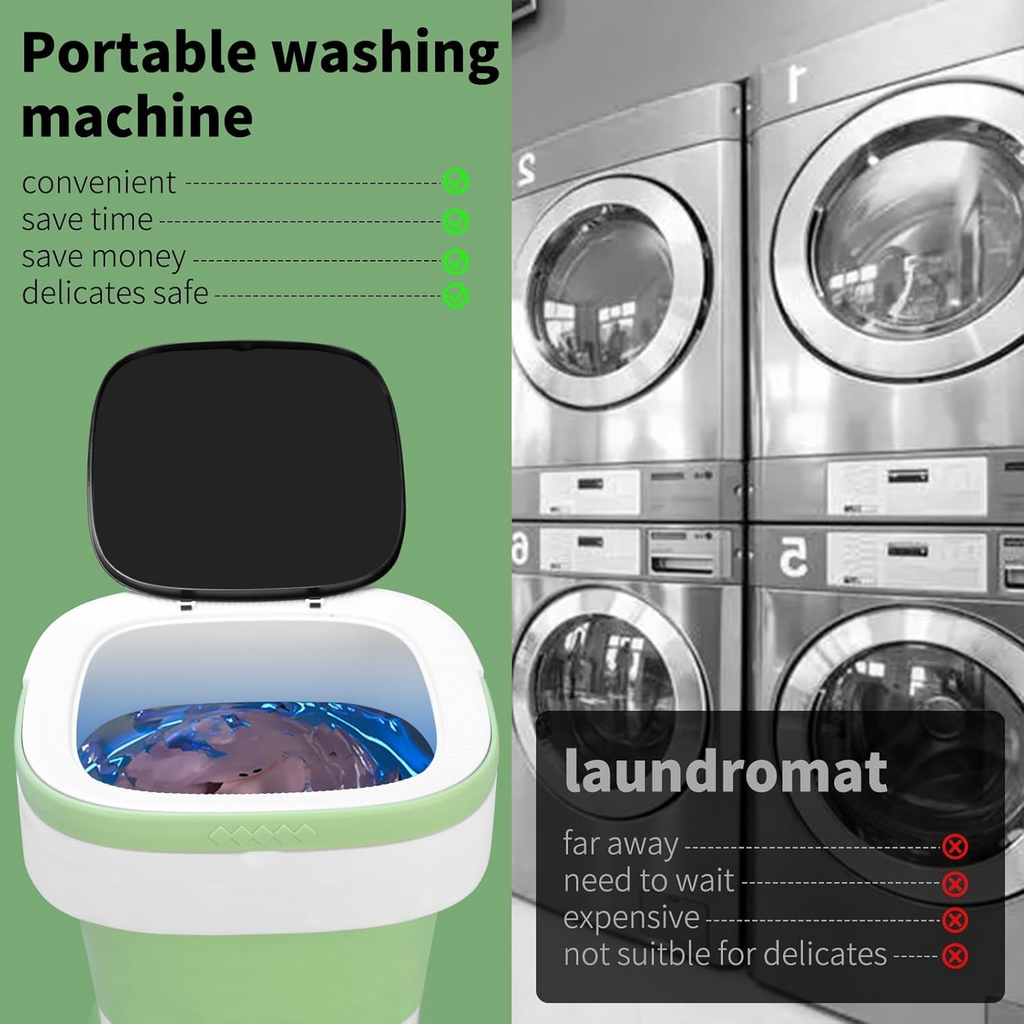 Portable Mini Washing Machine, Upgraded with Spin Basket Laundry Machine, 3 Modes Deep Cleaning for Baby Clothes, Underwear & Socks, Perfect for Apartment, Dorm, Hotel, Travel & Camping