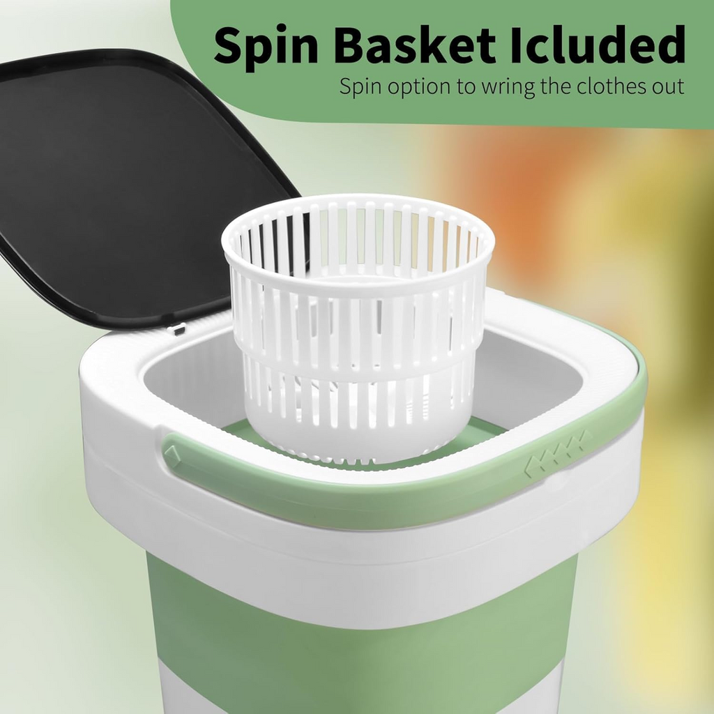 Portable Mini Washing Machine, Upgraded with Spin Basket Laundry Machine, 3 Modes Deep Cleaning for Baby Clothes, Underwear & Socks, Perfect for Apartment, Dorm, Hotel, Travel & Camping