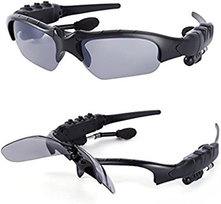 Wireless Bluetooth MP3 Polarized Lenses Music Sunglasses V4.1 Stereo Handfree Headphone for  Smartphone or PC (Black)