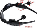 Wireless Bluetooth MP3 Polarized Lenses Music Sunglasses V4.1 Stereo Handfree Headphone for  Smartphone or PC (Black)