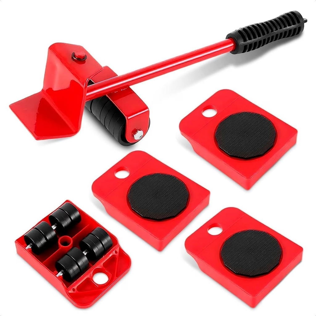 Furniture Lift Tool Set, Upgrade Furniture Movers Sliders Furniture Lifter Tool,Furniture Movers with Adjustable Height Lifting Tool Lever & 4 Wheels, Mover Dolly Sliders Tool